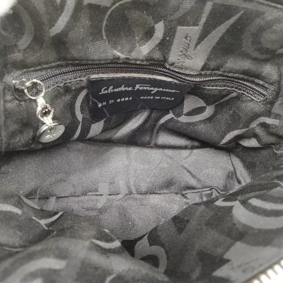 Salvatore Ferragamo Vintage Small Crossbody Bag Black Leather. - Picture 7 of 12